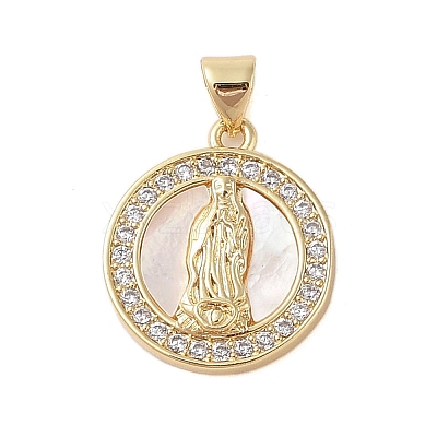 Brass Micro Pave Clear Cubic Zirconia Pendants KK-I712-40G-1