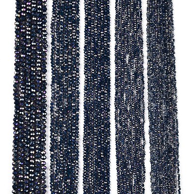Electroplate Glass Beads Strands EGLA-A034-P6mm-B13-1