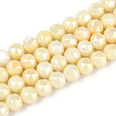 Anti-Tarnish Electroplate Glass Beads Strands GLAA-N010-6mm-01-1