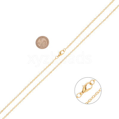 Brass Cable Chains Necklace Making MAK-PH0002-08-1