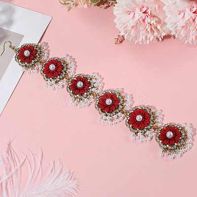 Retro Flower Alloy & Glass & ABS Plastic Hair Accessories EJEW-WH20018-02A-1