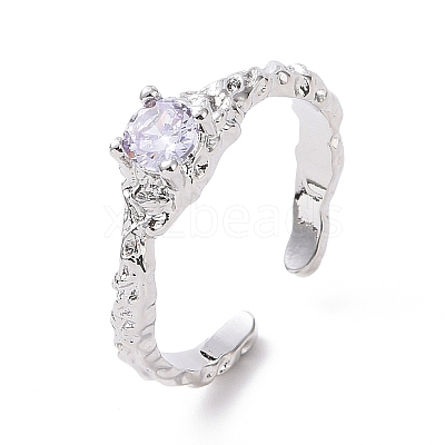 Cubic Zirconia Open Cuff Ring LS-RJEW-D119-10P-1