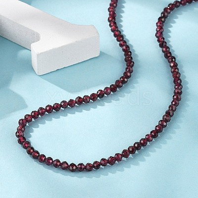 Natural Garnet Beaded Necklaces NJEW-K114-B-A04-1
