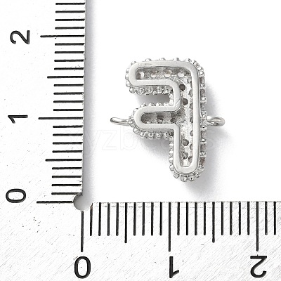 Brass Micro Pave Cubic Zirconia Letter Links KK-I717-04F-P-1