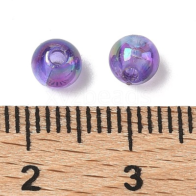Medium Orchid AB Color Transparent Acrylic Round Beads X-PL732-10-1