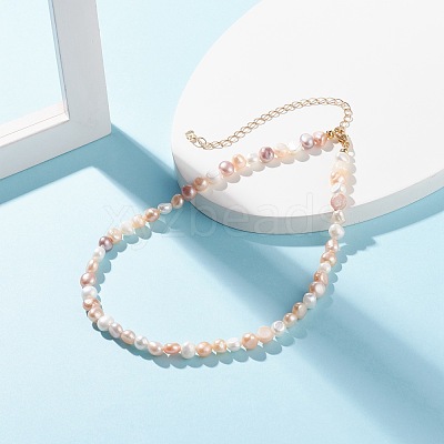 Vintage Natural Pearl Beaded Necklace for Women NJEW-JN03787-01-1