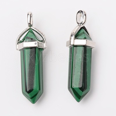 Dyed Synthetic Malachite Pointed Pendants G-F295-03D-1