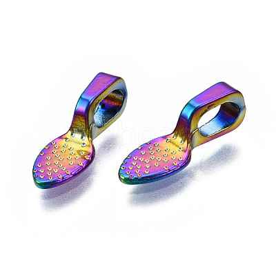 Rainbow Color Alloy Glue-on Flat Pad Bails for Pendant Making PALLOY-N163-097-NR-1