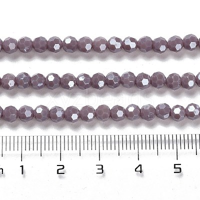 Electroplate Opaque Glass Beads Strands X-EGLA-A035-P4mm-A11-1