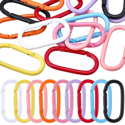 18Pcs 9 Colors Alloy Spring Gate Rings FIND-SC0022-16-1