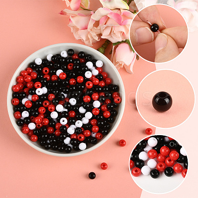 3Colors Opaque Acrylic Beads MACR-SP0001-94A-1