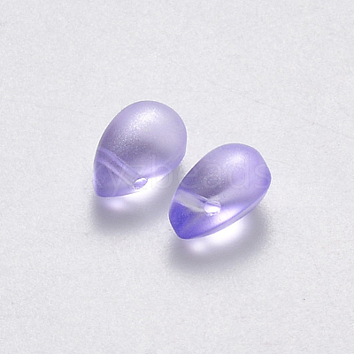 Transparent Spray Painted Glass Charms GLAA-R211-03-B08-1