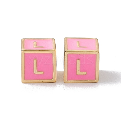 Rack Plating Brass Enamel Beads KK-B060-04G-05L-1