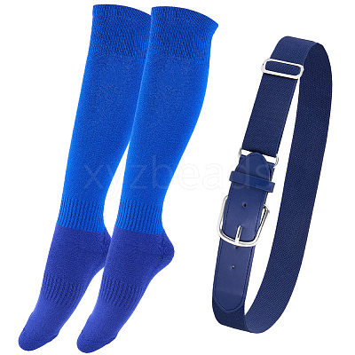 1 Pair Polycotton Solid Color Football Socks AJEW-CL0001-33C-1
