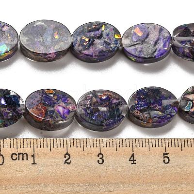 Dyed Natural Imperial Jasper with Resin Beads Strands G-G083-A02-01-1