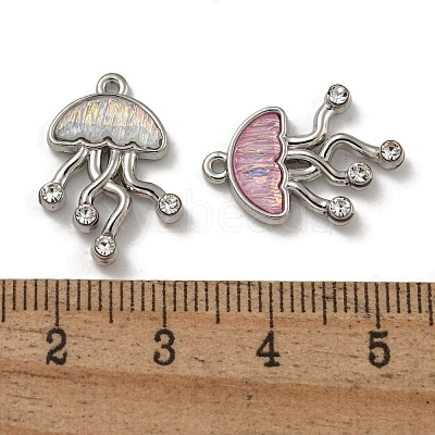 Rack Plating Alloy Rhinestone Pendants PALLOY-F312-05P-1