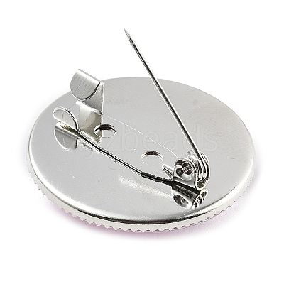Breast Cancer Awareness Ribbon Glass Brooches JEWB-L019-01K-1