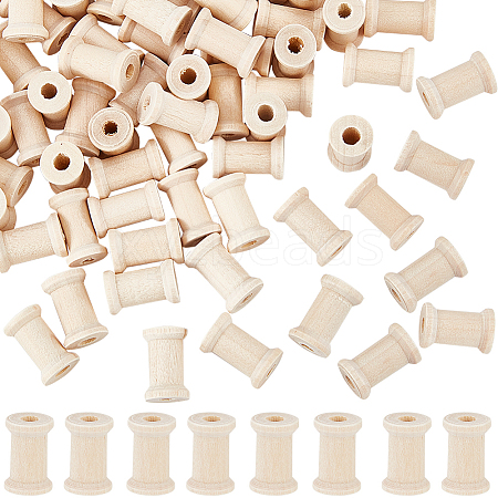 SUNNYCLUE 80Pcs Wooden Empty Spools for Wire TOOL-SC0001-55-1