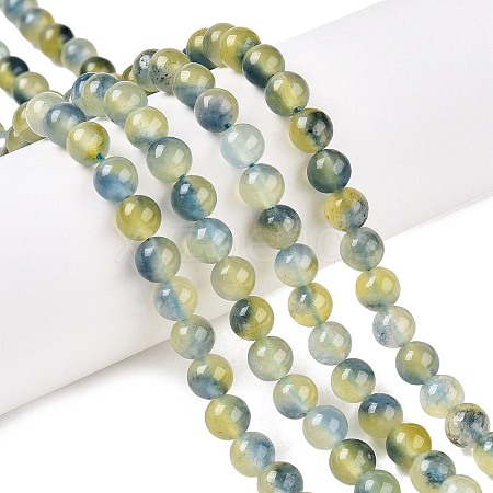 Dyed Natural White Jade Beads Strands G-T138-6mm-210-27-1