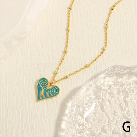 Women's Brass Enamel Necklaces FS-WG2EC7F-03-1