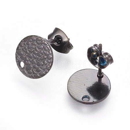 304 Stainless Steel Ear Stud Findings STAS-O119-15A-B-1