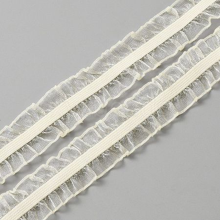 Chinlon Elastic Pleated Lace Trim EW-WH0013-27C-1