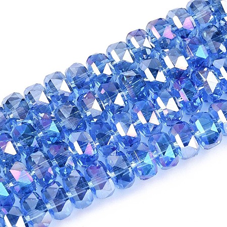 Electroplate Transparent Glass Beads Strands EGLA-N022-04A-D08-1