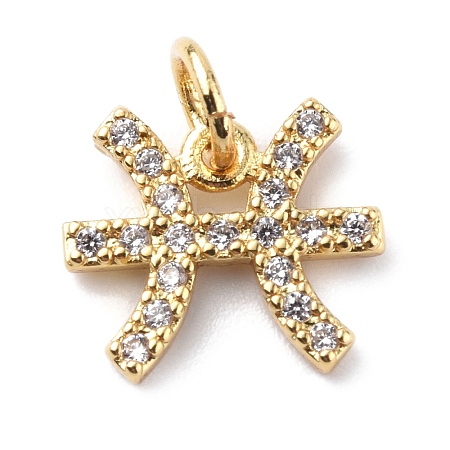 Brass Micro Pave Cubic Zirconia Charms ZIRC-F131-16G-12-1