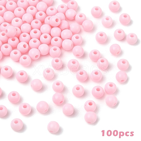 100Pcs Opaque Acrylic Beads MACR-YW0003-84H-1
