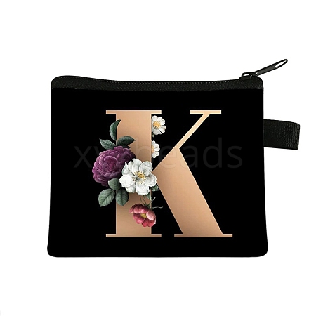 Initial Letter with Flower Cosmetic Bag PW-WG1F7F6-08-1