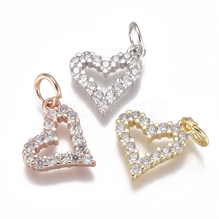 Brass Micro Pave Cubic Zirconia Charms ZIRC-F111-19-1