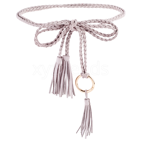 Handmade Imitation Leather Braided Rope Tie Belts AJEW-WH20006-398D-1