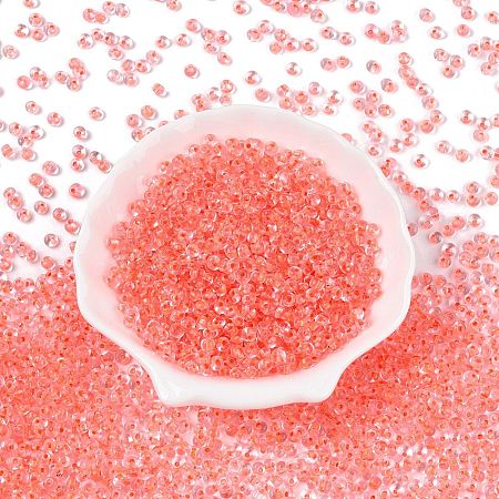 6/0 Inside Colours Transparent Glass Seed Beads SEED-T007-07H-1