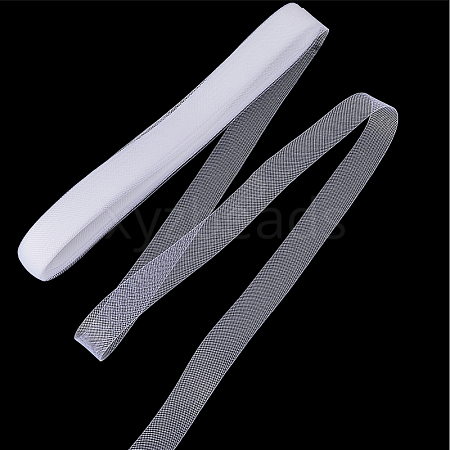 Polyester Elastic Deco Mesh Ribbons OCOR-WH0071-88B-01-1