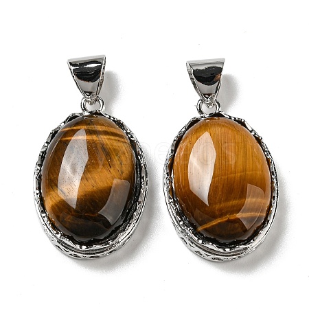 Natural Tiger Eye Pendants G-Z050-06A-1