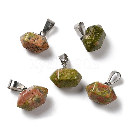 Natural Unakite Pointed Pendants G-K335-03P-16-1