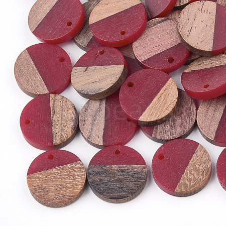 Resin & Walnut Wood Pendants RESI-S358-02C-08-1