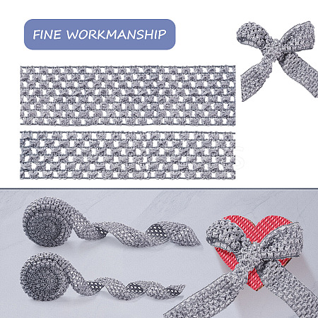 2 Rolls 2 Sizes Polyester Elastic Ribbon EW-TA0001-02H-1