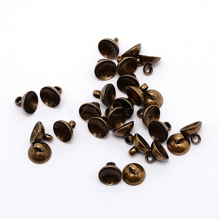 Brass Bead Cap Pendant Bails KK-TAC0006-01AB-1