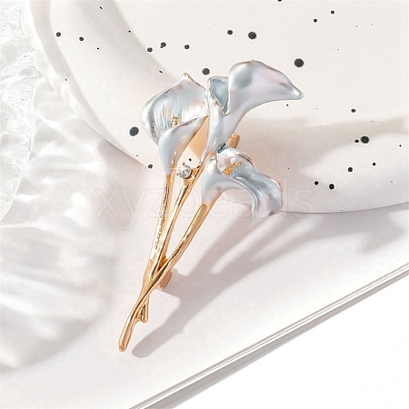 Common Callalily Zinc Alloy Enamel Brooches PW-WG19A07-02-1