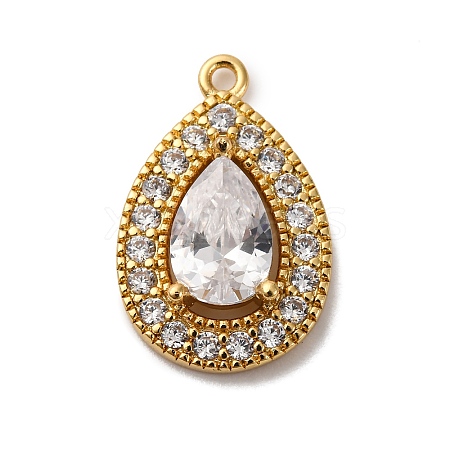 Brass Micro Pave Cubic Zirconia Pendants KK-F895-11G-1