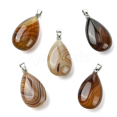 Natural Banded Agate Pendants GG-K002-09G-1