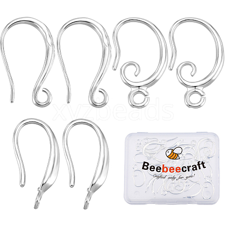 Beebeecraft 30Pcs 3 Styles Rack Plating Eco-friendly Brass Earring Hooks KK-BBC0010-18S-1