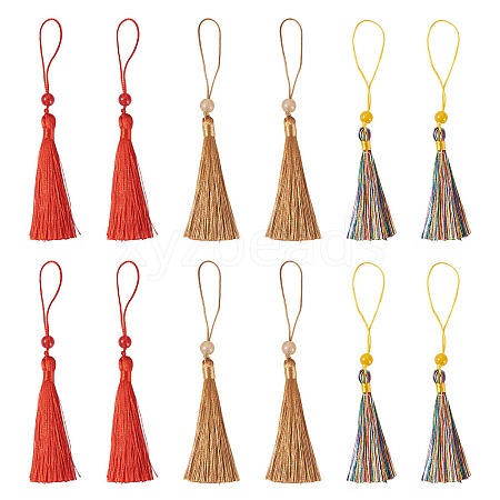 24Pcs 3 Colors Polyester Tassel Decorations OCOR-TADJ0007-01E-1