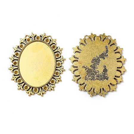 Tibetan Style Cabochon Settings  for Cabochon & Rhinestone X-TIBEP-554-AG-LF-1