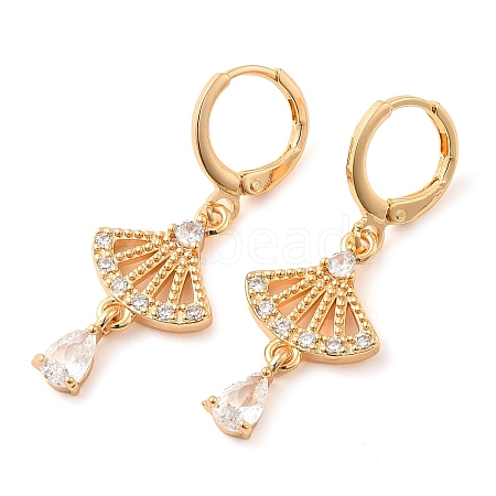 Rack Plating Golden Brass Dangle Leverback Earrings EJEW-B037-25G-1