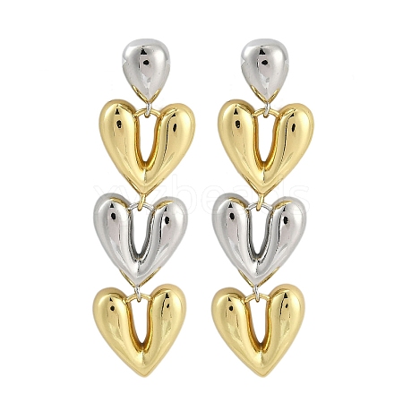 Rack Plating Brass Stud Earrings for Women EJEW-D280-05-1