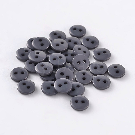 2-Hole Flat Round Resin Sewing Buttons for Costume Design BUTT-E119-24L-01-1