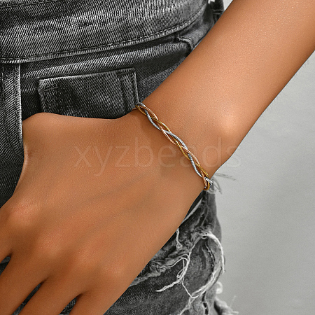 Stainless Steel Braided Chain Bracelet SA4050-2-1