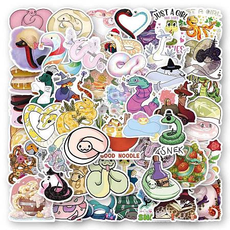 50Pcs Cute Snake PVC Cartoon Stickers SNAK-PW0001-04A-1